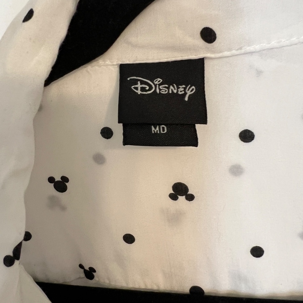 Disney Blouse with Mickey Heads and Polka Dots with Black Tie - Picture 5 of 5